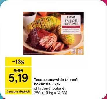Tesco sous-vide trhané hovädzie - krk