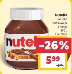 Nutella - nátierka z lieskovcov a kakaa