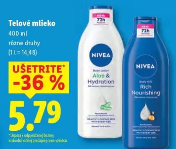Nivea - Telové mlieko
