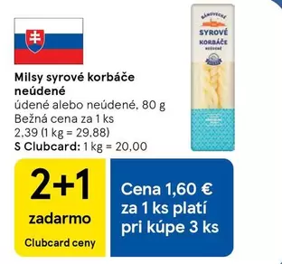 Milsy syrové korbáce neúdené