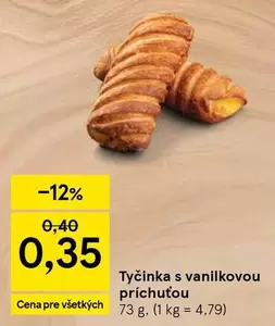 Tyčinka s vanilkovou príchuťou