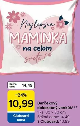 Darčekový dekoračný vankúš