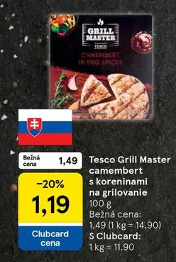Tesco Grill Master camembert s koreninami na grilovanie