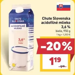 acidofilné mlieko