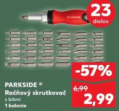 Račňový skrutkovač s bitmi