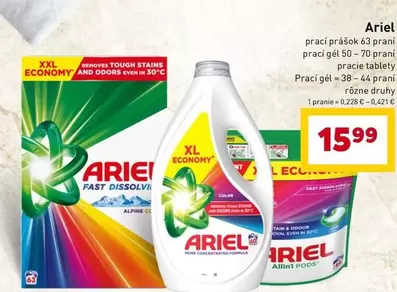 Ariel - prací prášek, prací gel, prací tablety