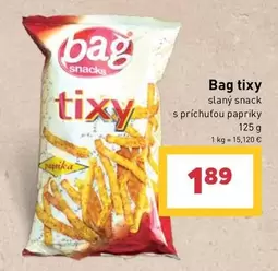 tixy slaný snack s príchuťou papriky