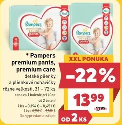 premium pants, premium care detské plienky a plienkové nohavičky