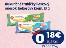 Kukuricné trubičky lieskový oriešok, kokosový krém