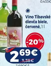 Víno Tibavské dievča biele, červené