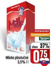 Mlieko plnotučné