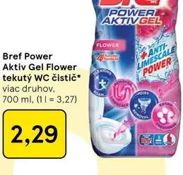 Bref Power Aktiv Gel Flower tekutý WC čistič