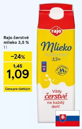 čerstvé mlieko 3,5 %