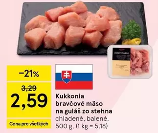 bravčové mäso na guláš zo stehna