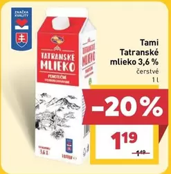 Tatrane mlieko 3,6 %