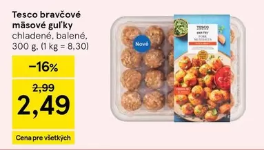 Tesco bravčové mäsové guľky