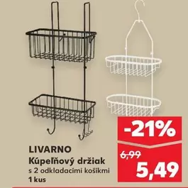 Kúpeľňový držiak s 2 odkladacími košíkmi