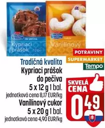 Kypriaci prášok do pečiva, Vanilínový cukor