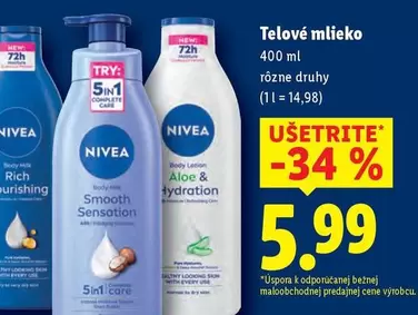 Nivea - Telové mlieko