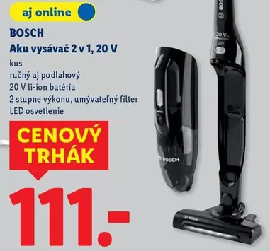 Bosch - Aku vysávač 2 v 1, 20 V