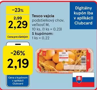 Tesco vajcia podstielkový chov