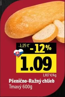 Pšenično-Ražný chlieb Tmavý