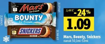 Mars, Bounty, Snickers nanuk