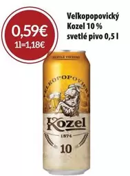 Kozel 10 % světlé pivo