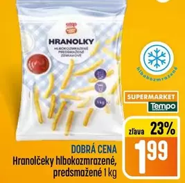 Hranolčeky hlbokozmrazené, predsmažené