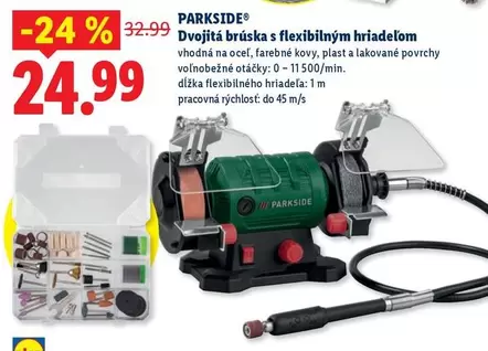 Dvojitá brúska s flexibilným hriadeľom