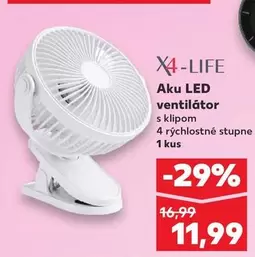 Aku LED ventilátor s klipom