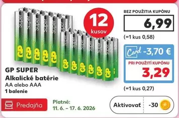 Gp - Alkalické batérie AA alebo AAA