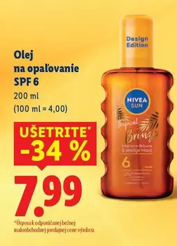 Nivea - Olej na opalovanie SPF 6