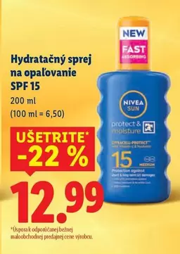 Nivea - Hydratačný sprej na opaľovanie SPF 15