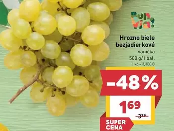 Hrozno biele bezjadierkové
