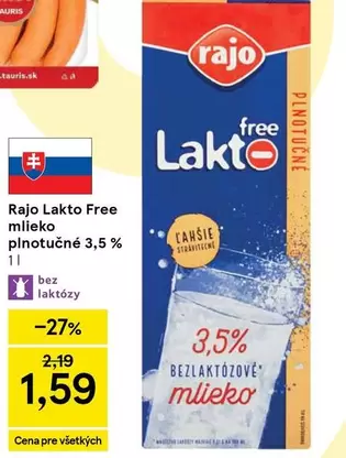 Lakto Free mlieko plnotučné 3,5 %