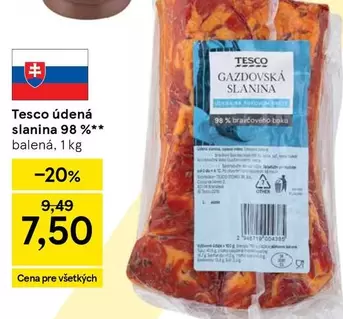 Tesco údená slanina 98 %