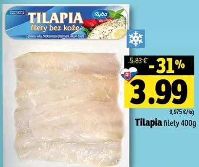 Tilapia filety bez kože