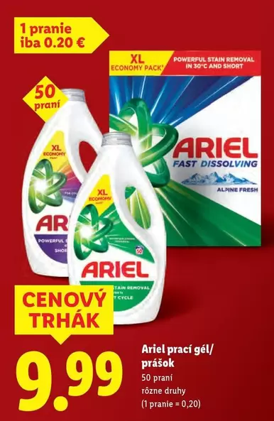 Ariel - prací gél/prášok