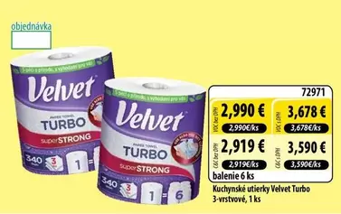 Velvet - TURBO SUPER STRONG kuchynské utierky 3-vrstvové