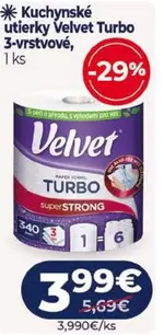 Velvet - Kuchynské utierky Turbo 3-vrstvové
