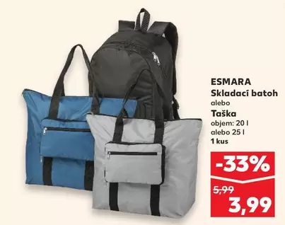 Skladací batoh alebo taška