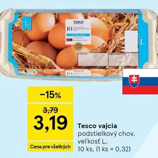 Tesco vajcia podstielkový chov