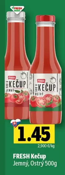 FRESH Kečup Jemný, Ostrý