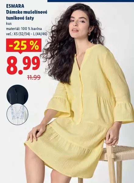 Dámske mušelínové tunikové šaty