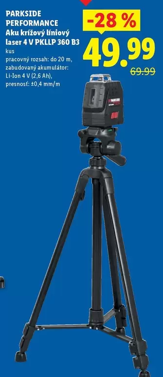 Laser - Aku krížový líniový laser 4 V PKLLP 360 B3
