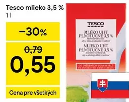 mlieko UHT plnotučné 3,5 %
