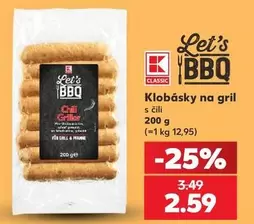 Klob ilde{ask}ky na gril s ilde{c}ili
