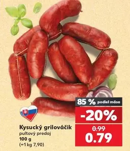 Kysucký grilováčik pultový predaj