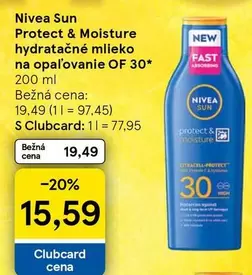 Nivea - Protect & Moisture hydratačné mlieko na opaľovanie OF 30*